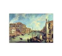 Artopweb MetalArt Materic 53 × 80 cm Tableau matériel 3D effet pinceau robuste prêt à accrocher décoration maison art design italien écologique Grand Canal at San Vio di Canaletto