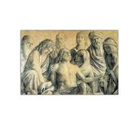 Artopweb MetalArt Materic 53 × 80 cm Tableau matériel 3D effet pinceau robuste prêt à accrocher décoration maison art design italien écologique - Mourning the dead Christ di Bellini Giovanni