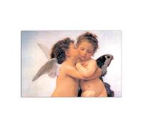 Artopweb MetalArt Materic 53 × 80 cm Tableau matériel 3D effet pinceau robuste prêt à accrocher décoration maison art design italien écologique - Homage to Bouguereau - The first kiss I