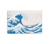 Artopweb MetalArt Materic 53 × 80 cm Tableau matériel 3D effet pinceau robuste prêt à accrocher écologique - Homage to Hokusai - The great wave of Kanagawa