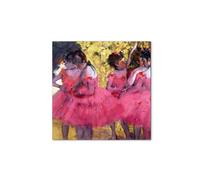 Artopweb MetalArt Materic 58 × 58 cm Cadre matériel 3D effet pinceau robuste prêt à accrocher écologique - Dancer in pink between the sces de Degas Edgar