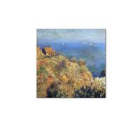 Artopweb MetalArt Materic 58 × 58 cm Cadre matériel 3D effet pinceau robuste prêt à accrocher écologique - Fishermans lodge at Varengeville par Monet Claude