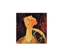 Artopweb MetalArt Materic 58 × 58 cm Cadre matériel 3D effet pinceau robuste prêt à accrocher écologique - Portrait of Beatrice Hastings de Modigliani Amedeo