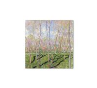 Artopweb MetalArt Materic 58 × 58 cm Cadre matériel 3D effet pinceau robuste prêt à accrocher écologique - Trees in winter. look at Bennecourt par Monet Claude