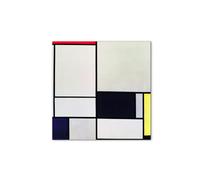 Artopweb MetalArt Materic 58 × 58 cm Tableau matériel 3D effet pinceau robuste prêt à accrocher décoration maison art design italien écologique - Homage to Mondrian - Composition 2"