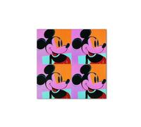 Artopweb MetalArt Materic 58 × 58 cm Tableau matériel 3D effet pinceau robuste prêt à accrocher décoration maison art design italien écologique - Homage to Andy - Mickey Mouse d'Art Studio