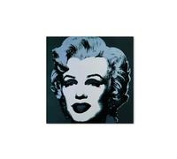Artopweb MetalArt Materic 58 × 58 cm Tableau matériel 3D effet pinceau robuste prêt à accrocher décoration maison art design italien écologique - Homage to Andy - Marilyn Monroe Blue Tone