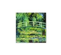 Artopweb MetalArt Materic 58 × 58 cm Tableau matériel 3D effet pinceau robuste prêt à accrocher décoration maison art design italien écologique - Homage to Monet - Le Pont Japonais