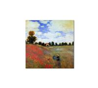 Artopweb MetalArt Materic 58 × 58 cm Tableau matériel 3D effet pinceau robuste prêt à accrocher décoration maison art design italien écologique - Homage to Monet - Poppy Field par Art Studio