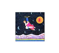 Artopweb MetalArt Materic 58 × 58 cm Tableau matériel 3D effet pinceau robuste prêt à accrocher écologique - Homage to Francesco - Flying Lovers over the Lake