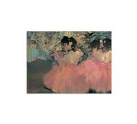 Artopweb MetalArt Materic 58 × 78 cm Tableau matériel 3D effet pinceau robuste prêt à accrocher décoration maison art design italien écologique - Homage to Degas - Pink dancers d'Art Studio