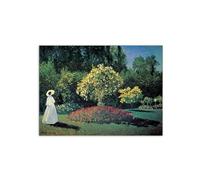 Artopweb MetalArt Materic 58 x 78 cm Tableau matériel 3D effet pinceau robuste prêt à accrocher décoration maison art design italien écologique Homage a Monet - Lady in the garden