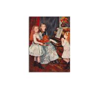 Artopweb MetalArt Materic 80 × 60 cm Tableau matériel 3D effet pinceau robuste écologique - Portrait of the daughters of Catulle Mendeì ?s-at the piano de Renoir Pierre-Auguste
