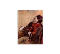 Artopweb MetalArt Materic 80 × 60 cm Tableau matériel 3D effet pinceau robuste prêt à accrocher décoration maison art design italien écologique - The violinist 1" de Degas Edgar