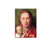 Artopweb MetalArt Materic 80 × 60 cm Tableau matériel 3D effet pinceau robuste prêt à accrocher décoration maison art design italien écologique - Mary with the carnation par Albrecht Dürer