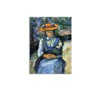 Artopweb MetalArt Materic 80 × 60 cm Tableau matériel 3D effet pinceau robuste prêt à accrocher décoration maison art design italien écologique fille avec poupée de Cezanne Paul