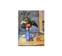 Artopweb MetalArt Materic 80 × 60 cm Tableau matériel 3D effet pinceau robuste prêt à accrocher décoration maison art design italien écologique - Still Life with Blue vase par Cezanne Paul