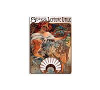 Artopweb MetalArt Materic 80 × 60 cm Tableau matériel 3D effet pinceau robuste prêt à accrocher décoration maison art design italien écologique - Buscuits Lefevre-Utile de Mucha Alphonse