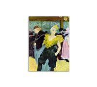 Artopweb MetalArt Materic 80 × 60 cm Tableau matériel 3D effet pinceau robuste prêt à accrocher décoration maison art design italien écologique - The clowness de Toulouse-Lautrec