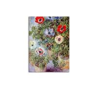 Artopweb MetalArt Materic 80 × 60 cm Tableau matériel 3D effet pinceau robuste prêt à accrocher décoration maison art design italien écologique - Still Life with Anemones di Monet Claude