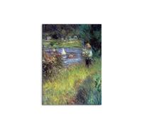 Artopweb MetalArt Materic 80 × 60 cm Tableau matériel 3D effet pinceau robuste prêt à accrocher écologique - The Seine at Chatou (Detail) par Renoir Pierre-Auguste