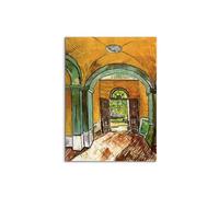 Artopweb MetalArt Materic 80 × 60 cm Tableau matériel 3D effet pinceau robuste prêt à accrocher écologique - The Entrance Hall of Saint-Paul Hospital de Van Gogh Vincent