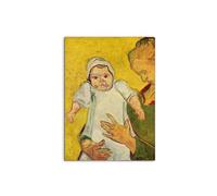 Artopweb MetalArt Materic 80 × 60 cm Tableau matériel 3D effet pinceau robuste prêt à accrocher écologique - Augustine Roulin with her infant de Van Gogh Vincent