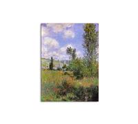 Artopweb MetalArt Materic 80 × 60 cm Tableau matériel 3D effet pinceau robuste prêt à accrocher écologique - Sentier ile Saint-Martin 1880" par Monet Claude