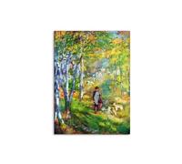 Artopweb MetalArt Materic 80 × 60 cm Tableau matériel 3D effet pinceau robuste prêt à accrocher écologique - Young man in the forest of Fontainebleau par Renoir Pierre-Auguste