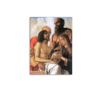 Artopweb MetalArt Materic 80 × 60 cm Tableau matériel 3D effet pinceau robuste prêt à accrocher écologique - Mourning of Christ with Joseph. Nicodemus and Mary Magdalene de Bellini Giovanni