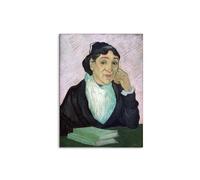 Artopweb MetalArt Materic 80 × 60 cm Tableau matériel 3D effet pinceau robuste prêt à accrocher écologique - Portrait of Madame Ginoux de Van Gogh Vincent