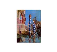 Artopweb MetalArt Materic 80 × 60 cm Tableau Matière 3D Effet Pinceaux Robuste Prêt à Suspendre Décoration Maison Art Design Italien Eco-Friendly - Grand Canal à Venise de Manet Édouard