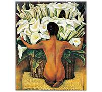 Artopweb Rivera - Nude with Calla Lilies (Panneaux MDF 82x104 cm)