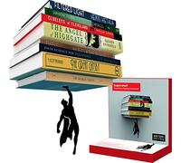Artori Design Bibliothèque Flottante Supershelf, Super-héros en métal Noir, Porte Livre Geek Unique et Fun, Support Volant pour Livres