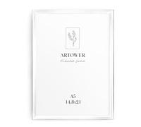 artower® Cadre Photo Aluminium Blanc A5 | Cadre Mural Décoratif pour Salon Chambre et Maison | Petit Tableau DIN A5 15x21 cm | Cadre Décoration Dessin Diplôme et Poster 14,8 x 21cm