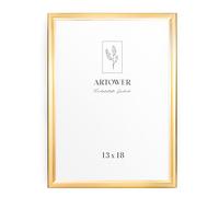 artower® Cadre Photo Aluminium Doré 13x18cm | Cadre Mural Décoratif pour Salon Chambre et Maison | Petit Tableau 13x18 | Cadre Décoration Dessin Diplôme et Poster 13 x 18 cm