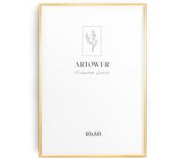 artower® Cadre Photo Aluminium Doré 40x60cm | Cadre Mural Décoratif pour Salon Chambre et Maison | Grand Tableau 40x60 | Cadre Décoration Dessin Diplôme et Poster 40 x 60 cm