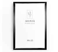 artower® Cadre Photo Aluminium Noir 10x15cm | Cadre Mural Décoratif pour Salon Chambre et Maison | Petit Tableau 10x15 | Cadre Décoration Dessin Diplôme et Poster 10 x 15 cm