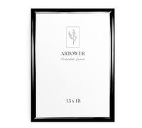 artower® Cadre Photo Aluminium Noir 13x18cm | Cadre Mural Décoratif pour Salon Chambre et Maison | Petit Tableau 13x18 | Cadre Décoration Dessin Diplôme et Poster 13 x 18 cm