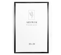 artower® Cadre Photo Aluminium Noir 20x30cm | Cadre Mural Décoratif pour Salon Chambre et Maison | Grand Tableau 20x30 | Cadre Décoration Dessin Diplôme et Poster 20 x 30 cm
