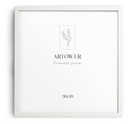 artower® Cadre Photo Bois Blanc 30x30cm | Cadre avec Verre Acrylique Transparent 30 x 30 cm | Grand Tableau 30x30 | Mural Salon, Chambre, Décoration Dessin, Diplôme ou Cadeau d’Anniversaire