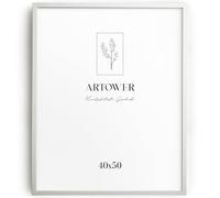 artower® Cadre Photo Bois Blanc 40x50cm | Cadre avec Verre Acrylique Transparent 40 x 50 cm | Grand Tableau 40x50 | Mural Salon, Chambre, Décoration Dessin, Diplôme ou Cadeau d’Anniversaire