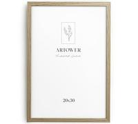 artower® Cadre Photo Bois Сhêne 20x30cm | Cadre avec Verre Acrylique Transparent 20 x 30 cm | Grand Tableau 20x30 | Mural Salon, Chambre, Décoration Dessin, Diplôme ou Cadeau d’Anniversaire