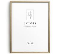 artower® Cadre Photo Bois Сhêne 30x40cm | Cadre avec Verre Acrylique Transparent 30 x 40 cm | Grand Tableau 30x40 | Mural Salon, Chambre, Décoration Dessin, Diplôme ou Cadeau d’Anniversaire