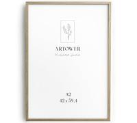 artower® Cadre Photo Bois Сhêne A2 | Cadre avec Verre Acrylique Transparent DIN A2 42 x 59 cm | Grand Tableau 42 x 59,4cm | Mural Salon, Chambre, Décoration Dessin, Diplôme ou Cadeau d’Anniversaire