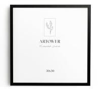 artower® Cadre Photo Bois Noir 30x30cm | Cadre avec Verre Acrylique Transparent 30 x 30 cm | Grand Tableau 30x30 | Mural Salon, Chambre, Décoration Dessin, Diplôme ou Cadeau d’Anniversaire