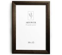 artower® Vintage Cadre Photo Bois Marron 10x15cm | Cadre 10 x 15 cm Mural pour Salon Chambre et Intérieur | Petit Tableau 10x15 | Cadre Décoration pour Dessin Diplôme et Affiche 10 x 15