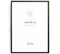 artower® Vintage Cadre Photo Bois Noir 50x70cm | Cadre 50 x 70 cm Mural pour Salon Chambre et Intérieur | Grand Tableau 50x70 | Cadre Décoration pour Dessin Diplôme et Affiche 50 x 70