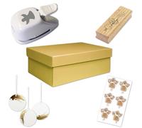 Artoz Kit créatif « Ange » - Boîte avec perforatrice, tampon, autocollant, pendentif - Pour travaux manuels, invitations, anniversaires, Noël, cartes de vœux, décoration de table