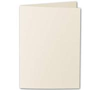 ARTOZ Lot de 100 cartes pliantes DIN B6 - Chamois (crème) nervurées 120 x 169 mm - Cartes pliantes vierges - Cartes à personnaliser avec nervures Egoutteur élégantes de 220 g/m² - Série 1001